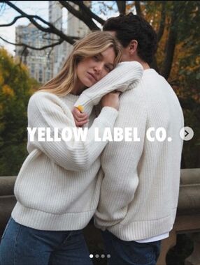 Yellow Label Co. Women's Cream Ribbed Knit Sweater